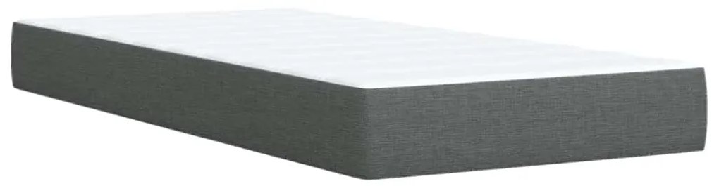 Cama com molas/colchão 90x190 cm tecido cinza-escuro