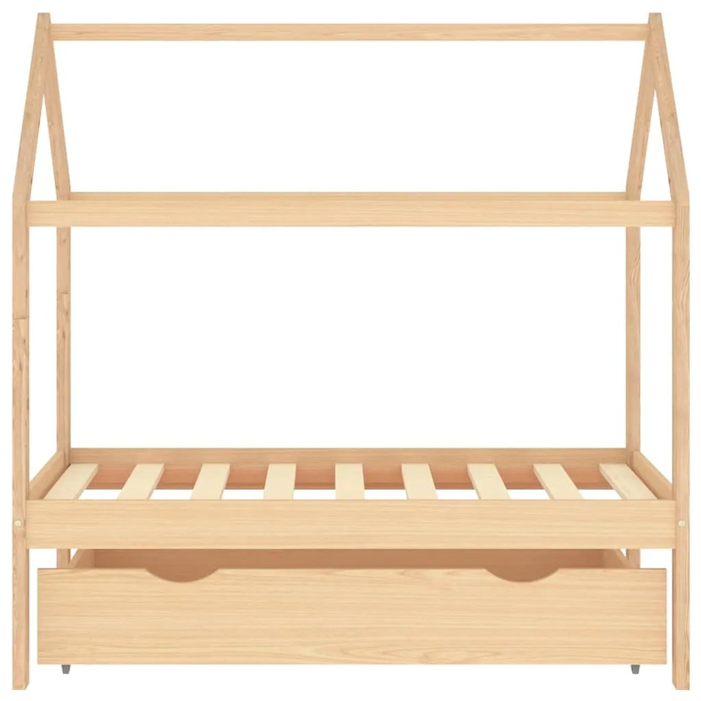 Estrutura de cama para crianças c/ gaveta 70x140cm pinho maciço