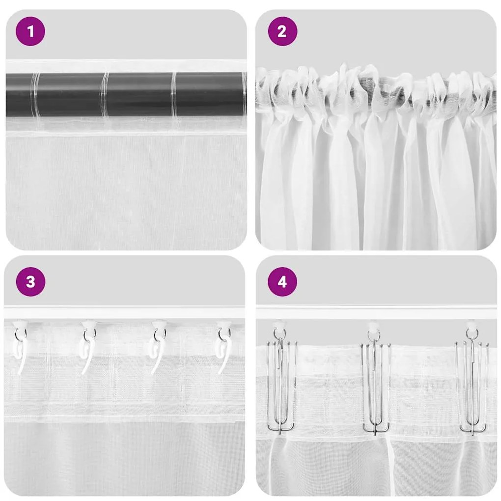 Cortinas de voile com bolsos para varão 2 pcs turquesa