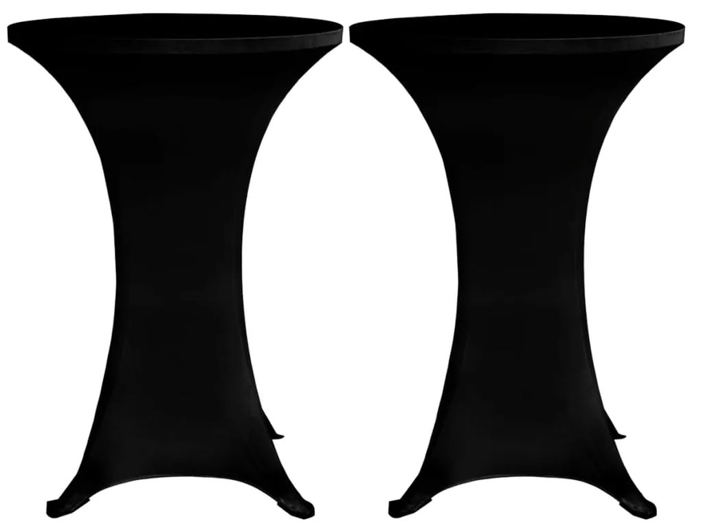 Capa para mesa de pé elástica Ø70 cm 4 pcs preto