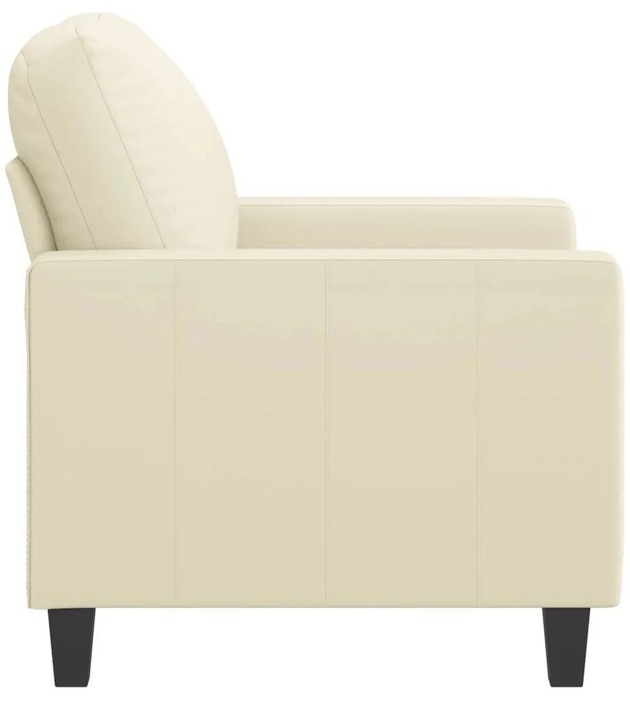 Poltrona 60 cm couro artificial creme