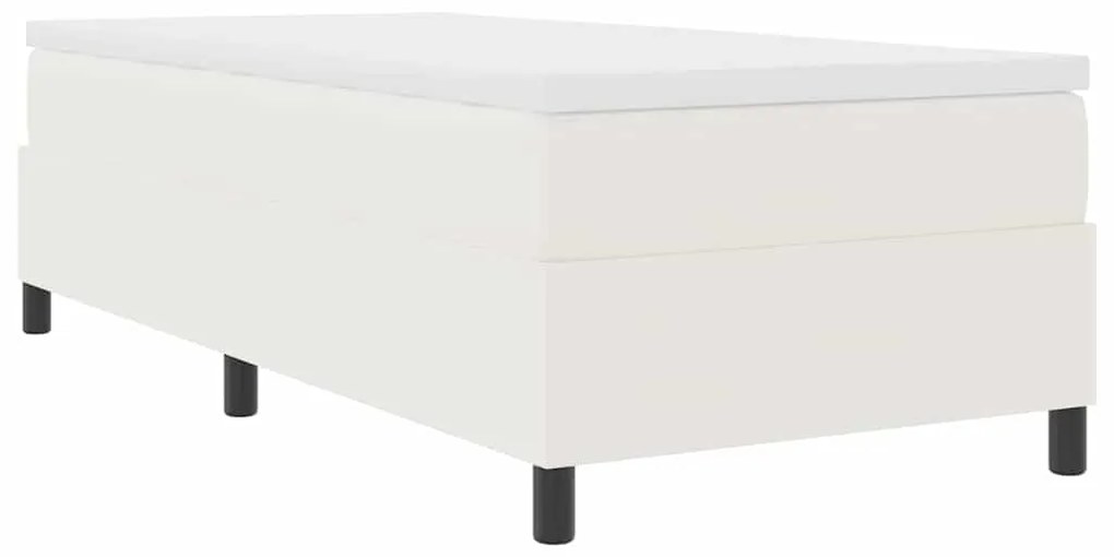 Cama Box com Colchão – Tecido de Veludo Creme 100x200 cm