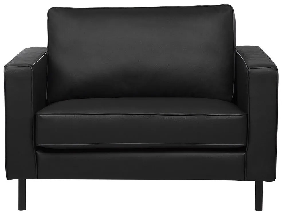 Conjunto de sofás com 4 lugares em pele sintética preta SAVALEN Beliani