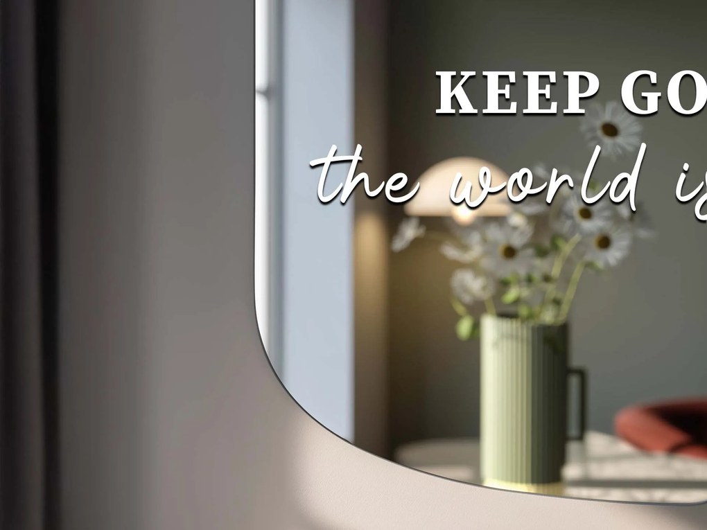 Autocolante para espelho S27 – KEEP GOING, the world is yours.