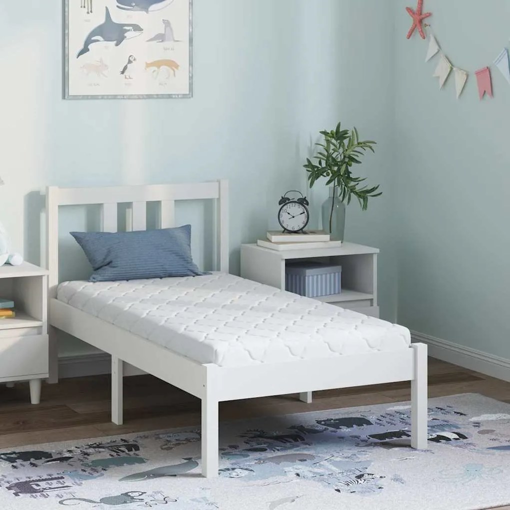 vidaXL Colchão Branco 60 x 120 cm Tecido Jacquard
