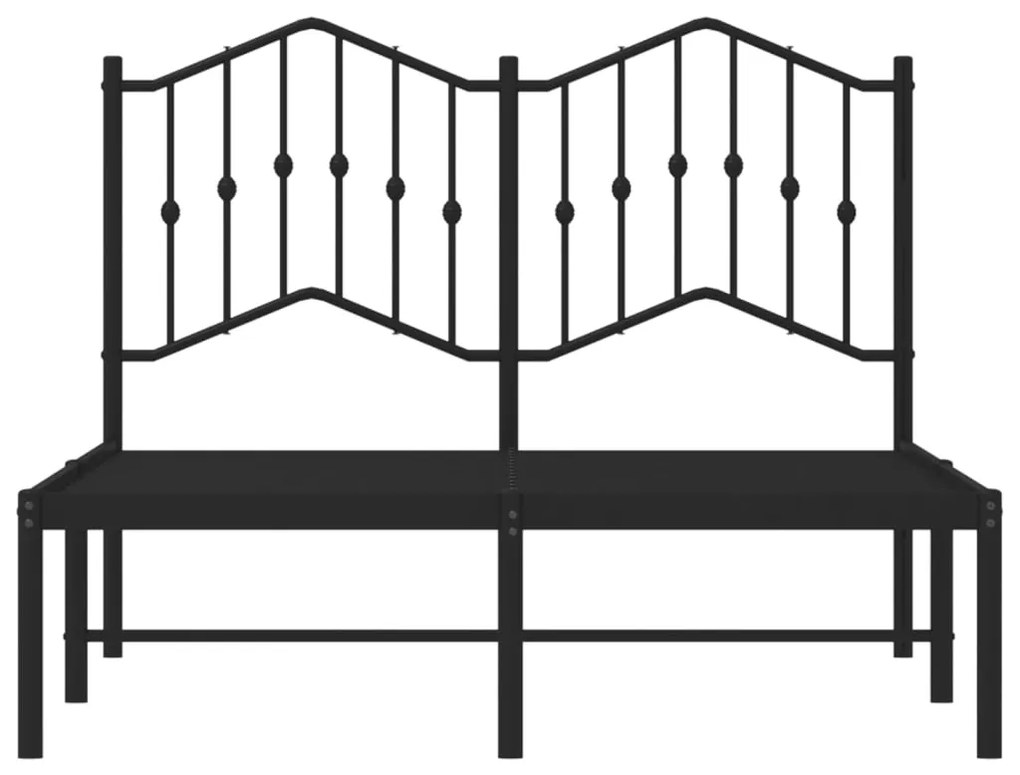 Estrutura de cama com cabeceira 120x190 cm metal preto