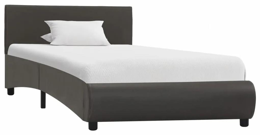Estrutura de cama 100x200 cm couro artificial cinzento - 284417