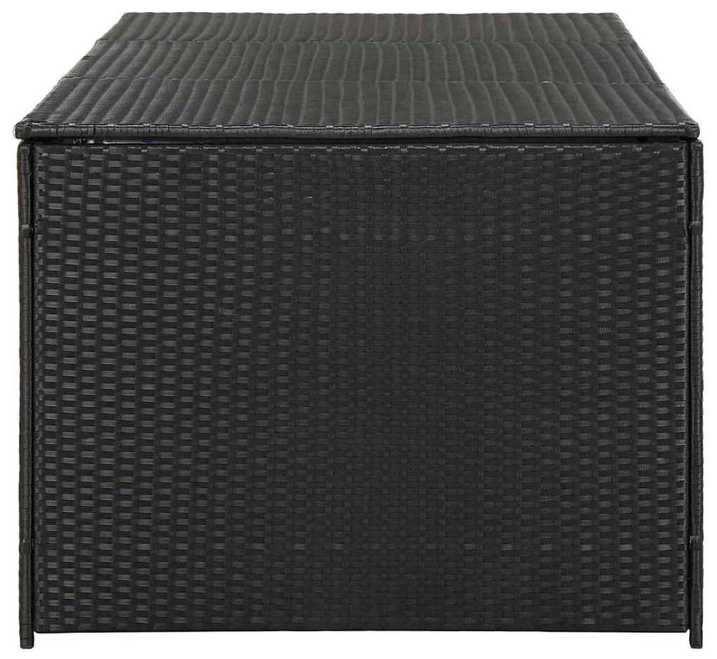 Caixa de arrumação para jardim 180x90x70 cm vime PE preto