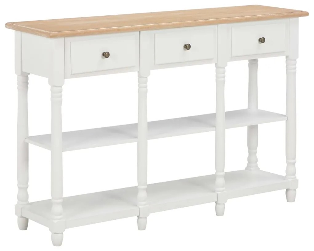 vidaXL Mesa consola 120x30x76 cm MDF branco