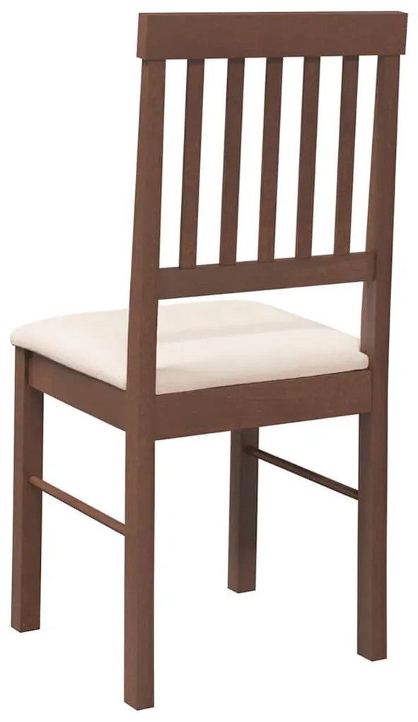 Cadeiras de jantar com almofadões 2 pcs madeira maciça castanho