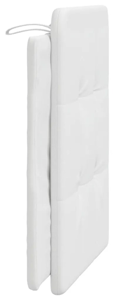 Almofadão de cabeceira 90 cm couro artificial branco