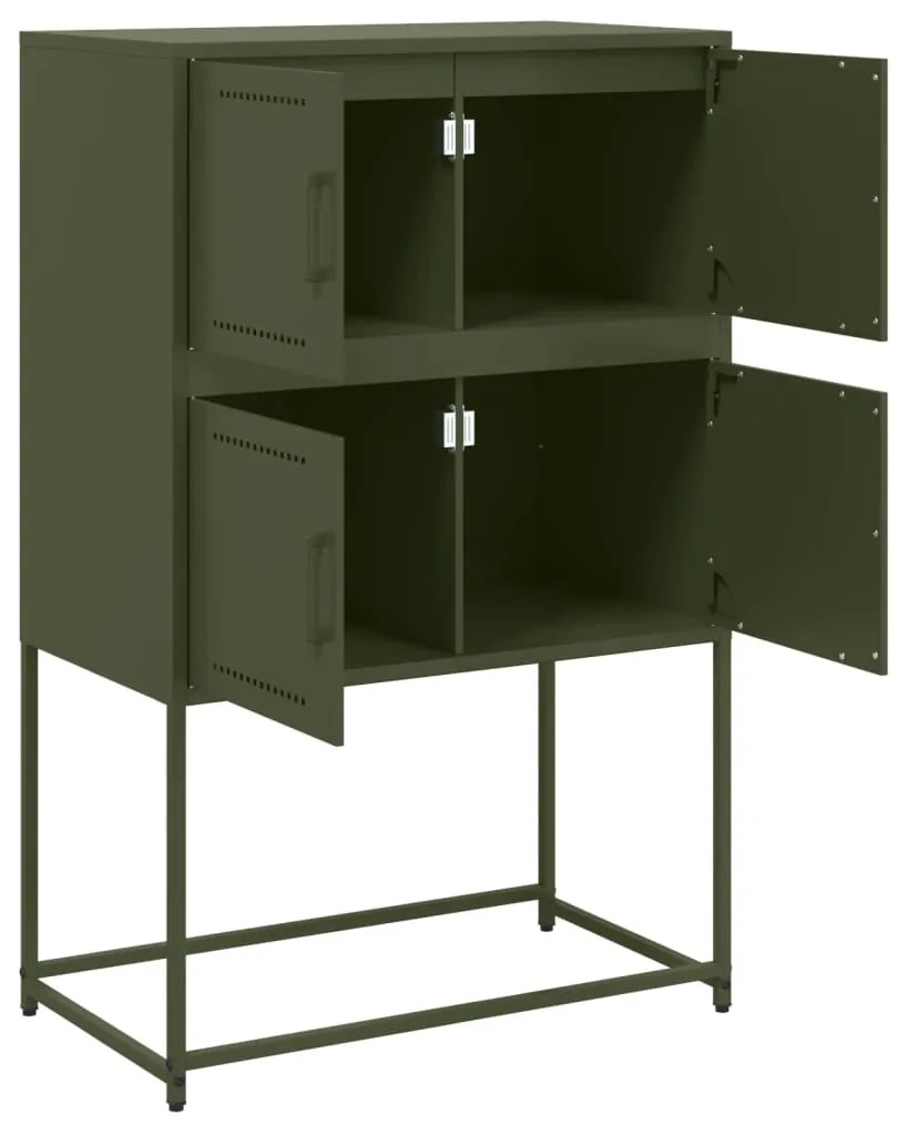 Aparador 68,5x38,5x107 cm aço verde azeitona