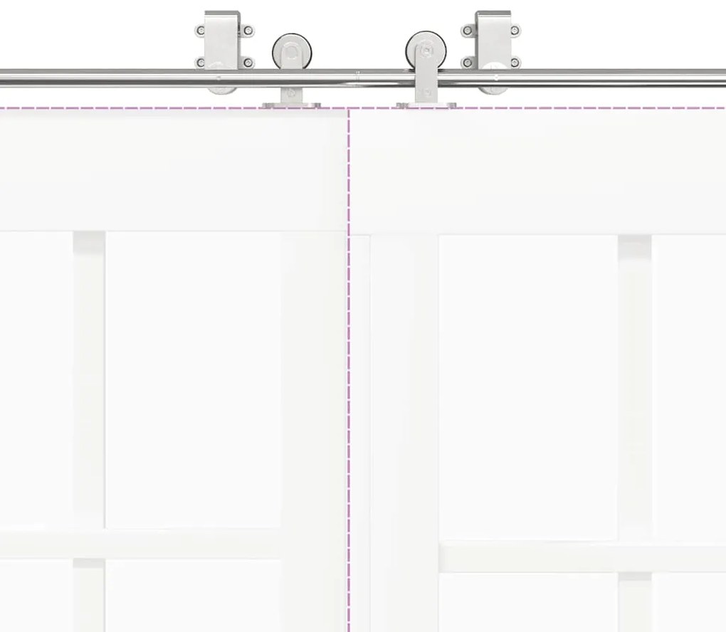 Kit ferragens p/ porta deslizante 183cm aço inoxidável prateado