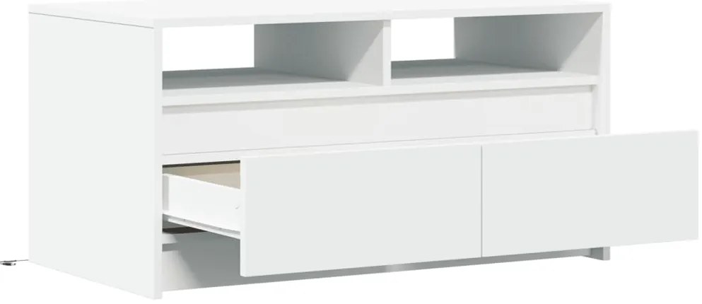 Mesa de centro com luzes LED derivados de madeira branco