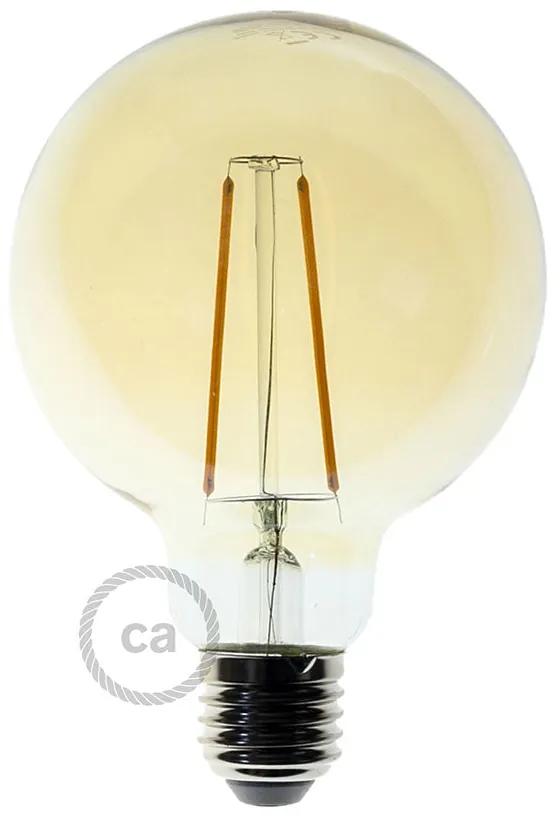 LED Golden Light Bulb - Globe G95 Long Filament - 4W E27 Decorative Vintage 2000K