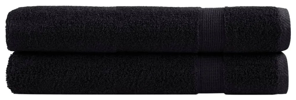 vidaXL Toalhas de sauna premium SOLUND 2pcs 80x200 cm 600 gsm preto