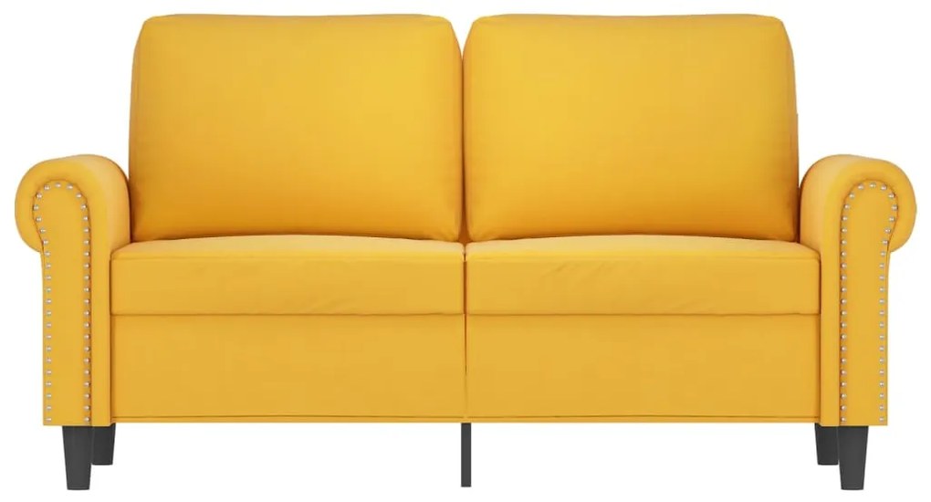 Sofá de 2 lugares veludo 120 cm amarelo