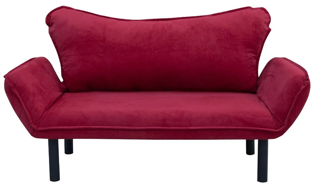 Sofá Cama "Chatto" – Vermelho Tinto  – 180x65x70 cm – Design Moderno