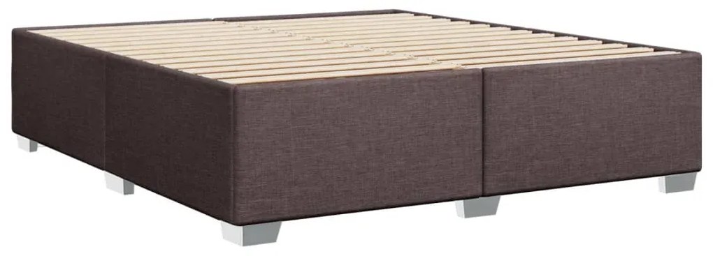 Cama com molas/colchão 180x200 cm tecido castanho-escuro