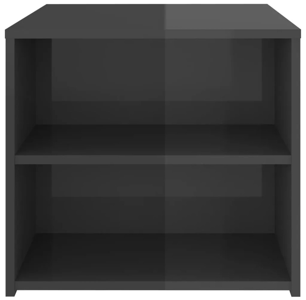 Mesa de apoio 50x50x45 cm derivados de madeira cinza brilhante