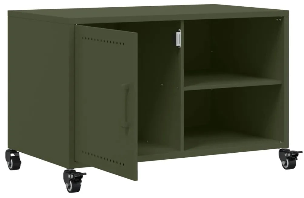 Móvel de TV 68x39x43,5 cm aço verde azeitona