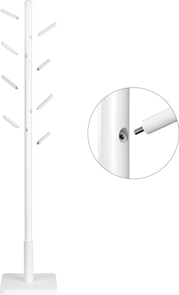 Cabide aspeto simples 30 x 30 x 175 cm branco