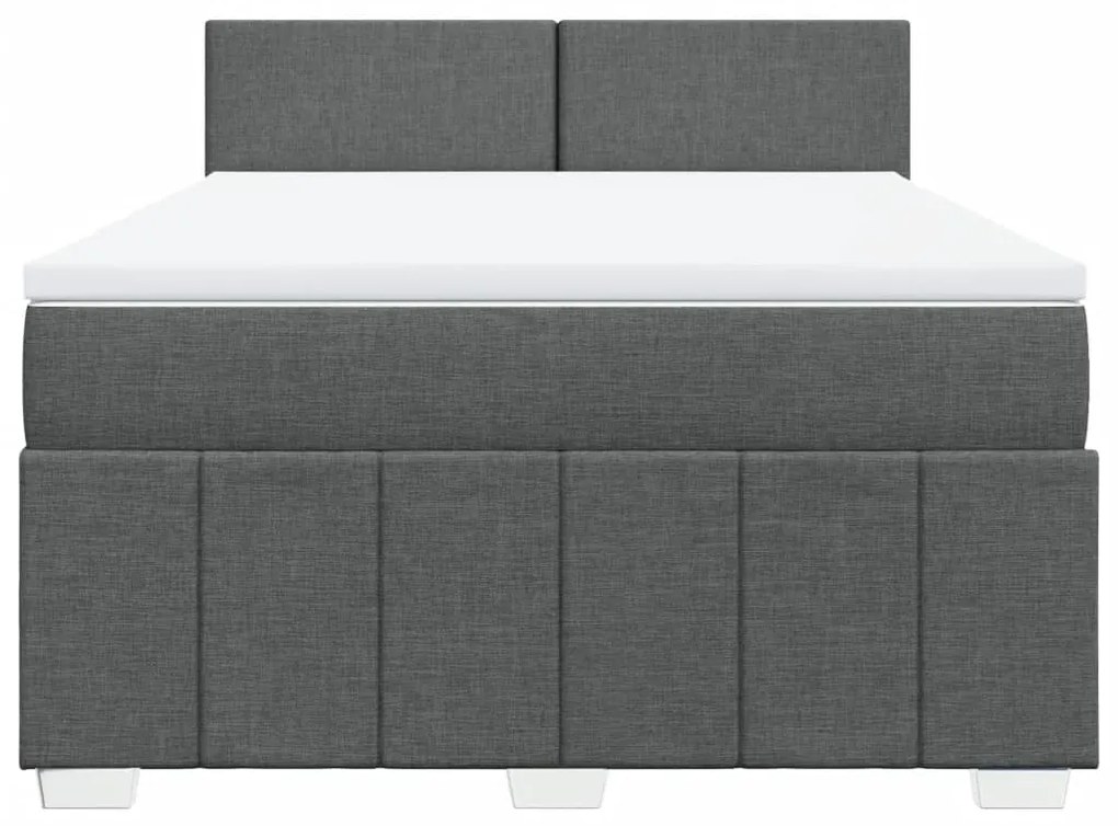 Cama com molas/colchão 160x200 cm tecido cinzento-escuro