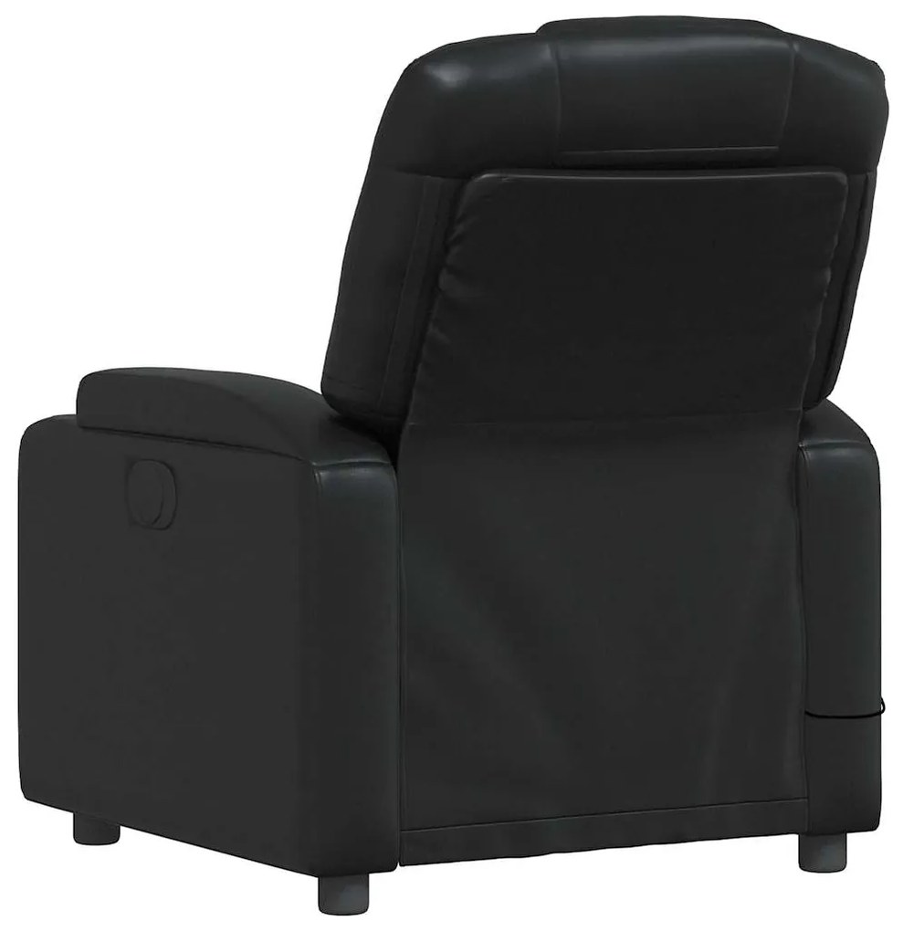 Poltrona de massagens reclinável couro artificial preto