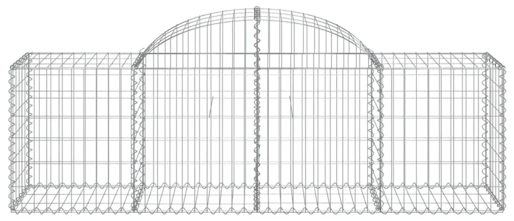 Cestos gabião arqueados 7 pcs 200x50x60/80 cm ferro galvanizado
