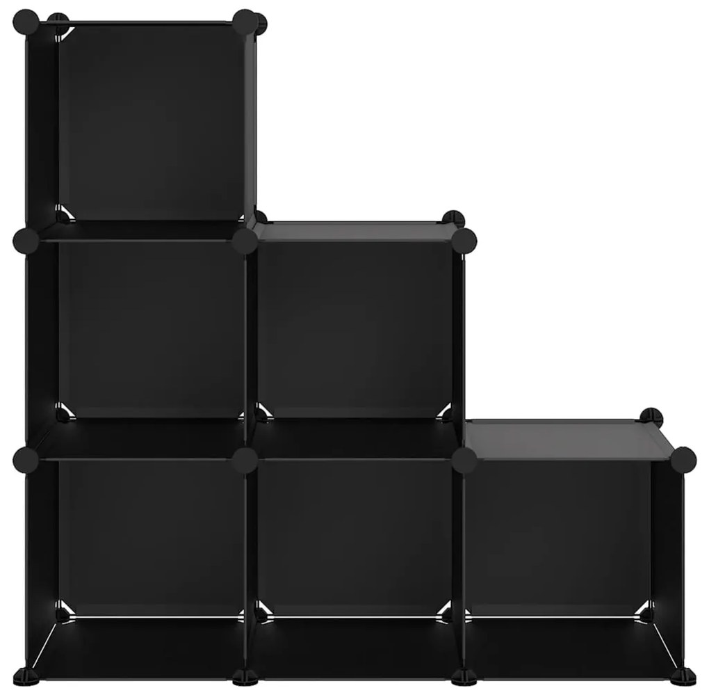 Organizador de arrumação com 6 cubos PP preto