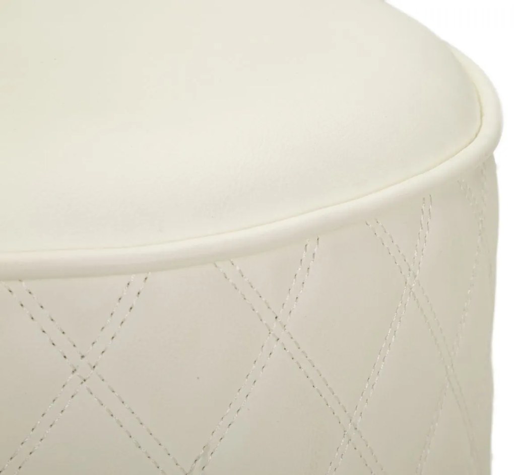 BANCO REDONDO SHARON Ø36X39 CM BRANCO E DOURADO