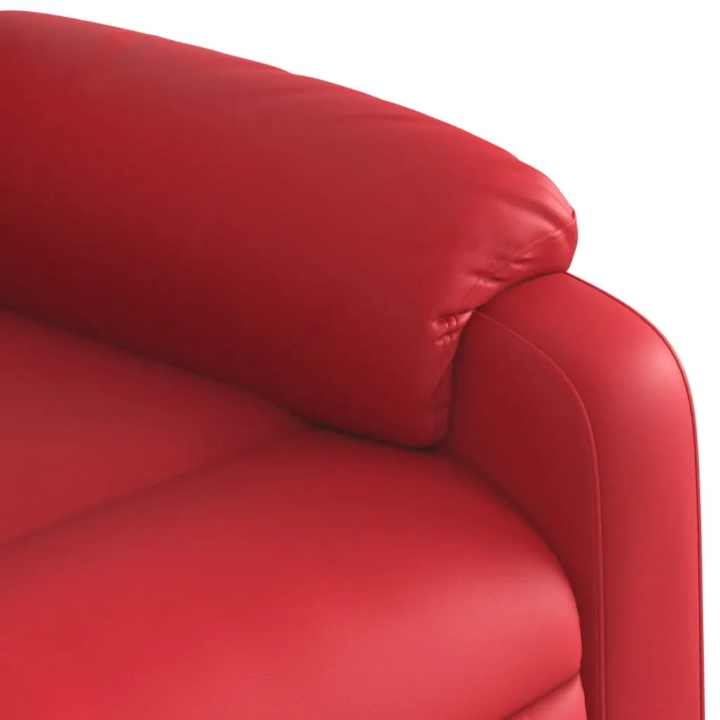 Poltrona de massagens reclinável couro artificial vermelho