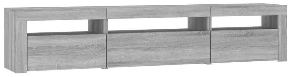 Móvel de TV com luzes LED 195x35x40 cm cinzento sonoma