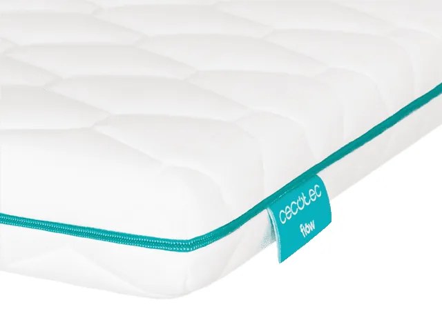 Colchão de berço Flow BabyDream com espuma de 25 kg/m3 e capa amovível com fecho lavável 120 x 60 x 12 cm