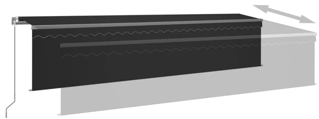Toldo retrátil manual com estore/LED 6x3 m antracite