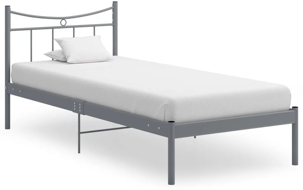 vidaXL Estrutura de cama 90x200 cm metal cinzento