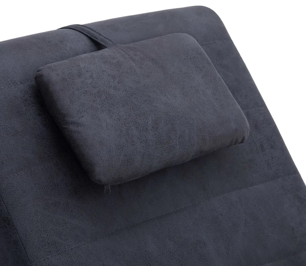 Chaise longue com almofada camurça artificial cinzento