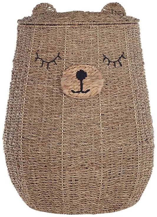 Cesto em forma de urso em fibra de algas marinhas em cor natural FULAN Beliani