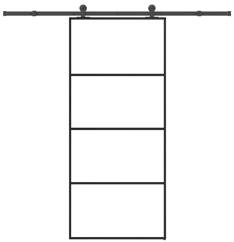 vidaXL Porta deslizante c/ conj. ferragens 90x205cm vidro ESG/alumínio