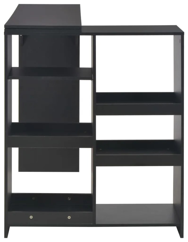 Mesa de bar com prateleira movível preto 138x39x110 cm