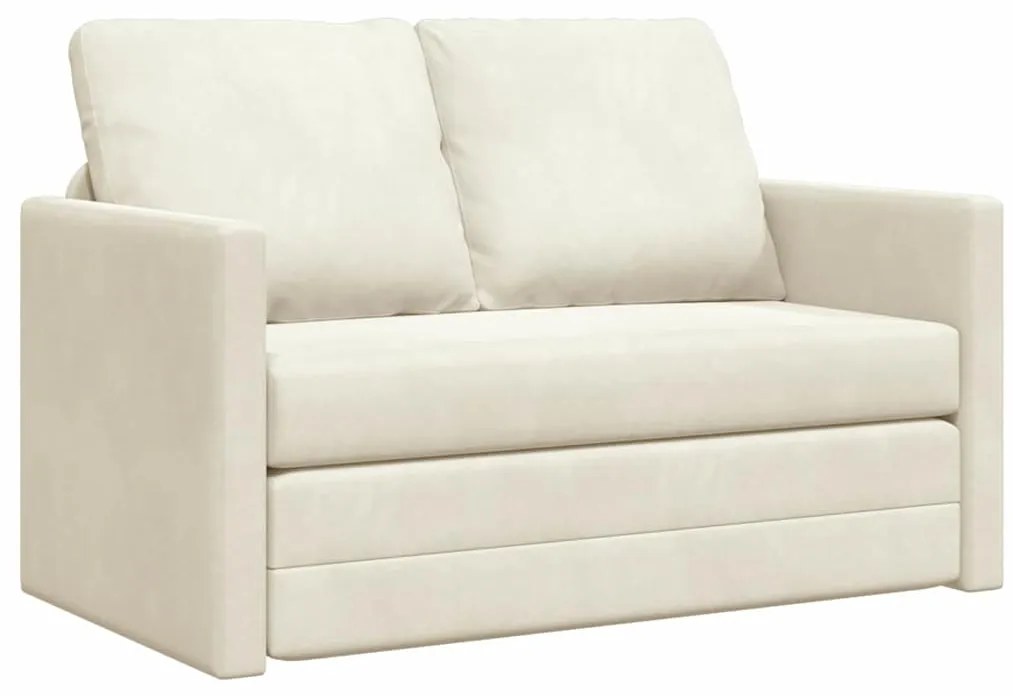 Loveseat 2 lugares Creme Tecido, Madeira 2 lugares