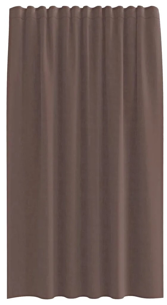 Cortinas de voile com aba 2 pcs castanho