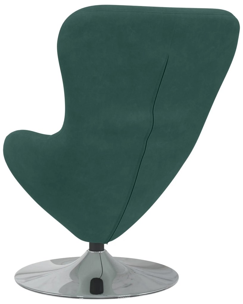 Poltrona Ovo Veludo Verde Escuro