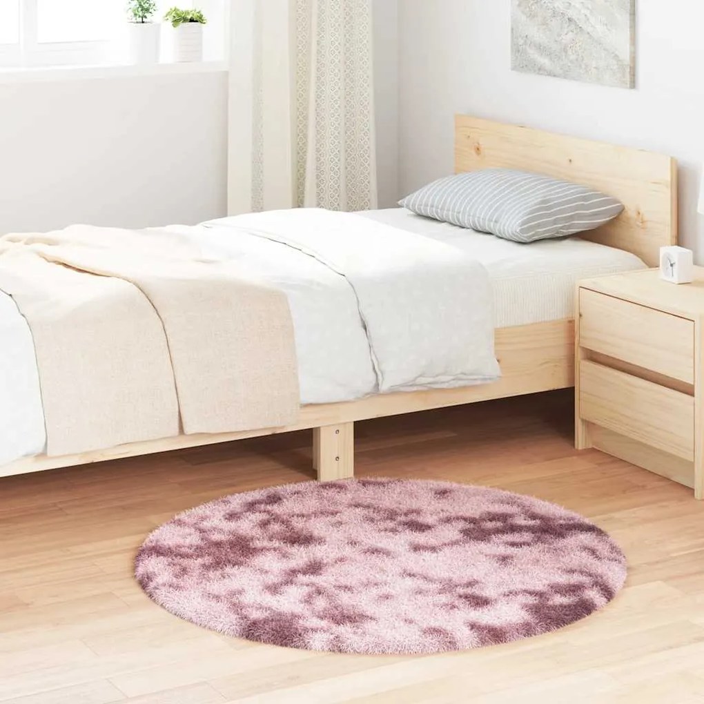 Tapete shaggy de pelo alto NAVARRA 100x100 cm rosa empoeirado