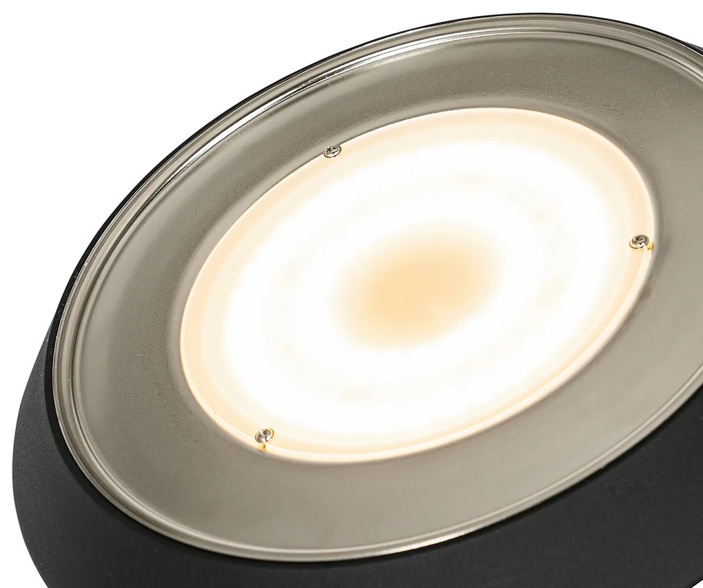 Candeeiro de pé preto com LED e dimmer e luz de leitura - Fez Retro