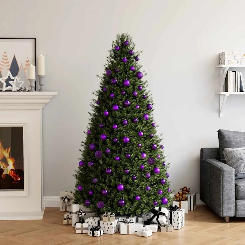 vidaXL Conjunto de bolas de natal 100 pcs roxo