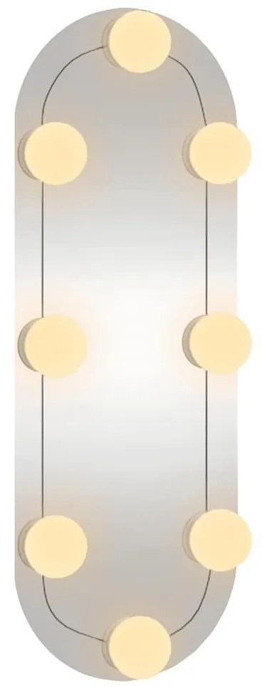Espelho de parede oval com luzes LED 15x40 cm vidro
