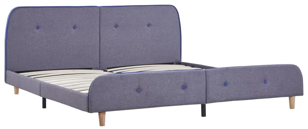 Estrutura de cama sem colchão 150x200 cm tecido cinzento-claro