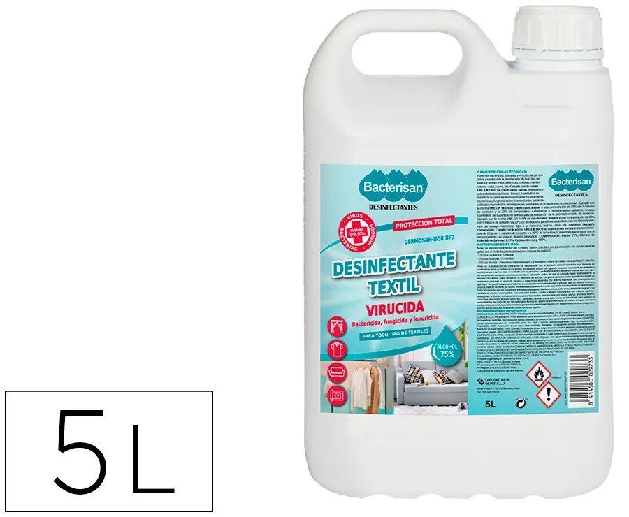 Desinfetante Bacterisan Germosan-Nor Bp7 Virucida para Textil Garrafa de 5 Litros