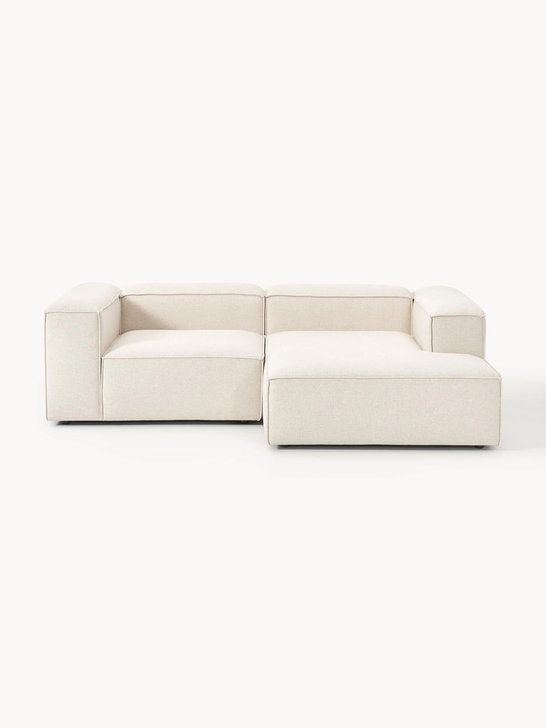 Sofá de canto modular em mistura de linho Lennon (2 lugares)